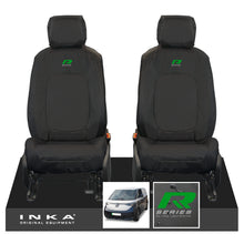 Load image into Gallery viewer, VW ID Buzz Cargo Front 1+1 INKA Tailored Waterproof Seat Covers Black with Embroidery MY22 onwards