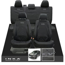 Load image into Gallery viewer, VW Caddy Kombi Maxi Life INKA Front & Rear Tailored Waterproof Seat Covers Black MY-2007-2019 (Choice of 7 Colours) - CV Professional Embroidery