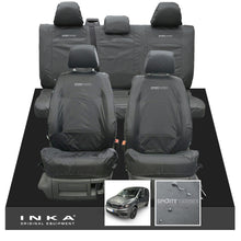 Load image into Gallery viewer, VW Caddy Kombi Maxi Life INKA Front & Rear Tailored Waterproof Seat Covers Grey MY-2007-2019 (Choice of 7 Colours) - Sport-Series Embroidery