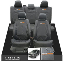 Load image into Gallery viewer, VW Caddy Kombi Maxi Life INKA Front & Rear Tailored Waterproof Seat Covers Grey MY-2007-2019 (Choice of 7 Colours) - Sport-Series Embroidery