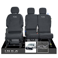 Load image into Gallery viewer, Citroen Berlingo MK2 Front Inka Fully Tailored Waterproof Seat Covers Black MY08-17 - CV Racing Embroidery