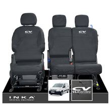 Load image into Gallery viewer, Citroen Berlingo MK2 Front Inka Fully Tailored Waterproof Seat Covers Black MY08-17 - CV Racing Embroidery