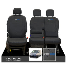 Load image into Gallery viewer, Citroen Berlingo MK3 Front 1+2 Inka Fully Tailored Waterproof Seat Covers Black MY2018 to present - Sport-Series Embroidery