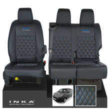 Load image into Gallery viewer, Citroen Dispatch INKA Front 1+2 Bentley Diamond Quilt Leatherette Tailored Seat Covers Black MY16 To Present - CV Professional Embroidery