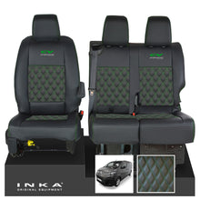 Load image into Gallery viewer, Citroen Dispatch INKA Front 1+2 Bentley Diamond Quilt Leatherette Tailored Seat Covers Black MY16 To Present - CV Professional Embroidery
