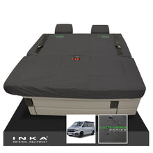 Load image into Gallery viewer, VW California Ocean/Coast/Beach/Surf Inka Fully Tailored Waterproof Seat Covers Black Front & Rear With ISOFIX Fits T6.1 ,T6,T5.1 all model years fits with and without airbags