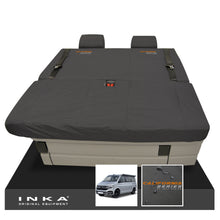 Load image into Gallery viewer, VW California Ocean/Coast/Beach/Surf Inka Fully Tailored Waterproof Seat Covers Black Front & Rear With ISOFIX Fits T6.1 ,T6,T5.1 all model years fits with and without airbags