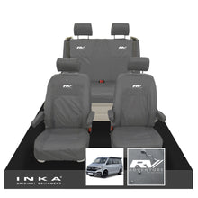Load image into Gallery viewer, VW California Ocean/Coast/Beach/Surf Inka Fully Tailored Waterproof Seat Covers Grey Front & Rear With ISOFIX Fits T6.1 ,T6,T5.1 all model years fits with and without airbags