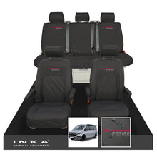 Load image into Gallery viewer, VW California Ocean/Coast/Beach/Surf Inka Fully Tailored Waterproof Seat Covers Black Front & Rear With ISOFIX Fits T6.1 ,T6,T5.1 all model years fits with and without airbags