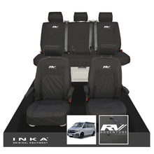 Load image into Gallery viewer, VW California Ocean/Coast/Beach/Surf Inka Fully Tailored Waterproof Seat Covers Black Front & Rear With ISOFIX Fits T6.1 ,T6,T5.1 all model years fits with and without airbags