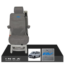 Load image into Gallery viewer, VW California Ocean/Coast/Beach/Surf Inka Fully Tailored Waterproof Seat Covers Grey Rear Single Swivel Fits T6.1 ,T6,T5.1 all model years fits with and without airbags