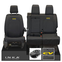 Load image into Gallery viewer, Citroen Dispatch INKA Front 1+2 Tailored Waterproof Seat Covers Black MY16 onwards - CV Professional Embroidery