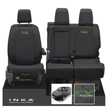 Load image into Gallery viewer, Citroen Dispatch INKA Front 1+2 Tailored Waterproof Seat Covers Black MY16 onwards - CV Racing Embroidery
