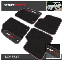 Load image into Gallery viewer, Fiat 500 Tailored Car Mats (Front & Rear Set) with Premium Carpet & OEM Leatherette Fits MY 2007-2020
