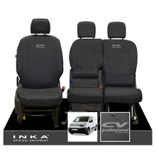 Load image into Gallery viewer, Fiat Doblo INKA Front 1+2 Tailored Waterproof Seat Covers Black MY-2022 Onwards - CV Professional Embroidery