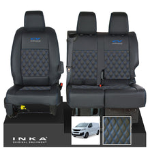 Load image into Gallery viewer, Fiat Scudo INKA Front 1+2 Bentley Diamond Quilt Leatherette Tailored Seat Covers Black MY22 To Present - CV Professional Embroidery