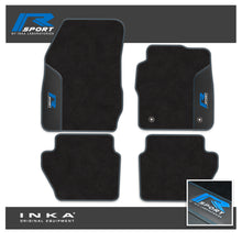 Load image into Gallery viewer, Ford Fiesta MK7 Tailored Car Mats (Front & Rear Set) with Premium Carpet & OEM Leatherette Fits MY11 to MY17 - R-SPORT Embroidery