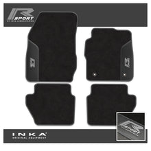 Load image into Gallery viewer, Ford Fiesta MK7 Tailored Car Mats (Front & Rear Set) with Premium Carpet & OEM Leatherette Fits MY11 to MY17 - R-SPORT Embroidery