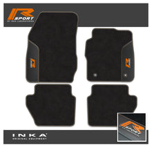 Load image into Gallery viewer, Ford Fiesta MK7 Tailored Car Mats (Front & Rear Set) with Premium Carpet & OEM Leatherette Fits MY11 to MY17 - R-SPORT Embroidery