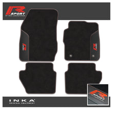 Load image into Gallery viewer, Ford Fiesta MK7 Tailored Car Mats (Front & Rear Set) with Premium Carpet & OEM Leatherette Fits MY11 to MY17 - R-SPORT Embroidery