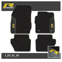 Load image into Gallery viewer, Ford Fiesta MK7 Tailored Car Mats (Front & Rear Set) with Premium Carpet & OEM Leatherette Fits MY11 to MY17 - R-SPORT Embroidery