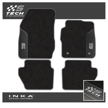 Load image into Gallery viewer, Ford Fiesta MK7 Tailored Car Mats (Front & Rear Set) with Premium Carpet & OEM Leatherette Fits MY11 to MY17 - S-TECH Embroidery