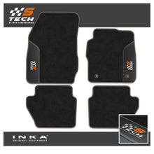 Load image into Gallery viewer, Ford Fiesta MK7 Tailored Car Mats (Front & Rear Set) with Premium Carpet & OEM Leatherette Fits MY11 to MY17 - S-TECH Embroidery