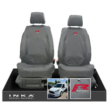 Load image into Gallery viewer, Ford Transit Connect MK3 Front 1+1 INKA Tailored Waterproof Seat Covers Set Grey MY2024 Onwards - R-SPORT Embroidery