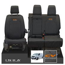 Load image into Gallery viewer, Fiat Scudo INKA Front 1+2 Tailored Waterproof Seat Covers Black MY22 onwards - CV Professional Embroidery