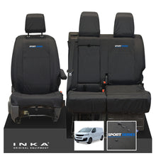 Load image into Gallery viewer, Fiat Scudo INKA Front 1+2 Tailored Waterproof Seat Covers Black MY22 onwards - Sport-Series Embroidery