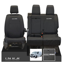 Load image into Gallery viewer, Fiat Scudo INKA Front 1+2 Tailored Waterproof Seat Covers Black MY22 onwards - Sport-Series Embroidery