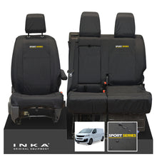 Load image into Gallery viewer, Fiat Scudo INKA Front 1+2 Tailored Waterproof Seat Covers Black MY22 onwards - Sport-Series Embroidery