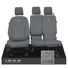 Load image into Gallery viewer, Ford Transit Connect INKA Front Set 1+2 Tailored Waterproof Seat Covers Grey MY13-24 - R-SPORT Embroidery