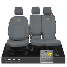 Load image into Gallery viewer, Ford Transit Connect INKA Front Set 1+2 Tailored Waterproof Seat Covers Grey MY13-24 - S-TECH Embroidery