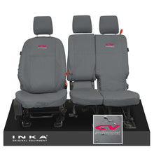 Load image into Gallery viewer, Ford Transit Connect INKA Front Set 1+2 Tailored Waterproof Seat Covers Grey MY13-24 - CV Professional Embroidery