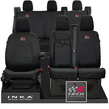Load image into Gallery viewer, Ford Transit Custom INKA Front & Rear Set Tailored Waterproof Seat Covers Black