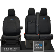 Load image into Gallery viewer, Ford Transit MK8/MK9 MY14 to Present INKA Front Set 1+2 Tailored Waterproof Seat Covers Black Fits All Derivatives Incl Jumbo