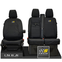 Load image into Gallery viewer, Ford Transit MK8/MK9 MY14 to Present INKA Front Set 1+2 Tailored Waterproof Seat Covers Black Fits All Derivatives Incl Jumbo