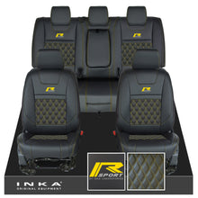 Load image into Gallery viewer, Ford Ranger Wildtrak R SPORT Front & Rear Triple INKA Bentley Leatherette Tailored Seat Covers Black MY16-22