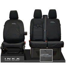Load image into Gallery viewer, Ford Transit Custom INKA Front Set 1+2 Tailored Waterproof Seat Covers Black MY-12-23 (Choice of 7 Colours) - Custom Racing Embroidery