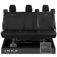 Load image into Gallery viewer, Ford Transit Custom INKA Rear Triple Tailored Waterproof Seat Covers Black MY-12-25 (Choice of 7 Colours) - Custom Professional Embroidery