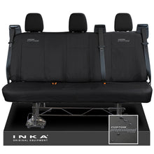 Load image into Gallery viewer, Ford Transit Custom INKA Rear Triple Tailored Waterproof Seat Covers Black MY-12-25 (Choice of 7 Colours) - Custom Professional Embroidery