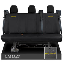 Load image into Gallery viewer, Ford Transit Custom INKA Rear Triple Tailored Waterproof Seat Covers Black MY-12-25 (Choice of 7 Colours) - Custom Professional Embroidery