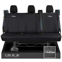 Load image into Gallery viewer, Ford Transit Custom INKA Rear Triple Tailored Waterproof Seat Covers Black MY-12-25 (Choice of 7 Colours) - Custom Racing Embroidery
