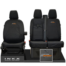 Load image into Gallery viewer, Ford Transit Custom INKA Front Set 1+2 Tailored Waterproof Seat Covers Black MY-12-23 (Choice of 7 Colours)