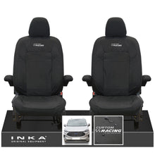 Load image into Gallery viewer, The All New Ford Transit Custom INKA Front Pair Tailored Waterproof Seat Covers Set Black MY-2024 Onwards - Custom Racing Embroidery