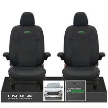 Load image into Gallery viewer, The All New Ford Transit Custom INKA Front Pair Tailored Waterproof Seat Covers Set Black MY-2024 Onwards - Custom Sport Embroidery