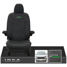 Load image into Gallery viewer, The All New Ford Transit Custom INKA Single Driver Tailored Waterproof Seat Cover Black MY-2024 Onwards - Custom Sport Embroidery