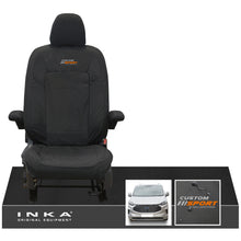 Load image into Gallery viewer, The All New Ford Transit Custom INKA Single Driver Tailored Waterproof Seat Cover Black MY-2024 Onwards - Custom Sport Embroidery