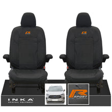 Load image into Gallery viewer, The All New Ford Transit Custom INKA Front Pair Tailored Waterproof Seat Covers Set Black MY-2024 Onwards - R-SPORT Embroidery